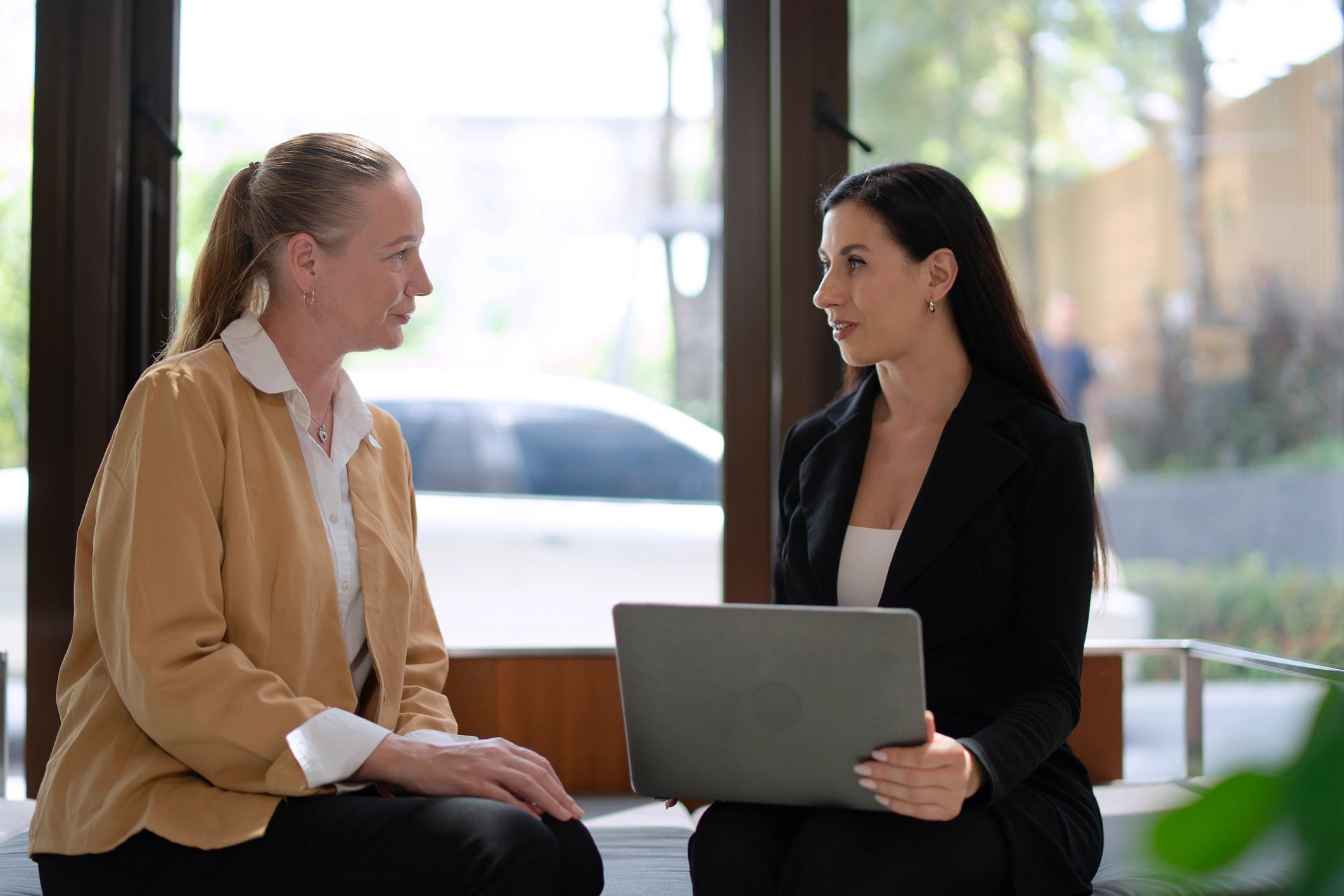 Business professionals in conversation